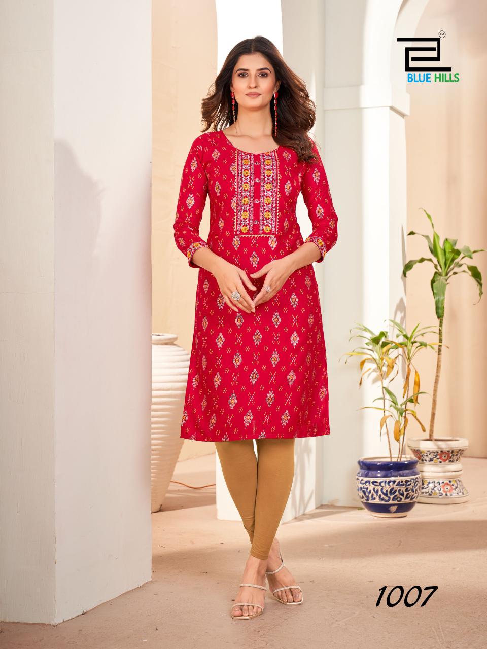 Royal Queen By Blue Hills Rayon Designer Kurti Wholesale Price In Surat
